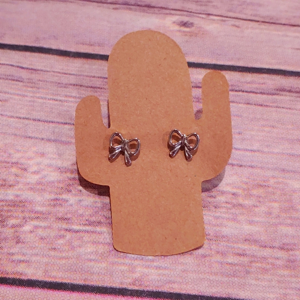 Small Silver Bow Earrings